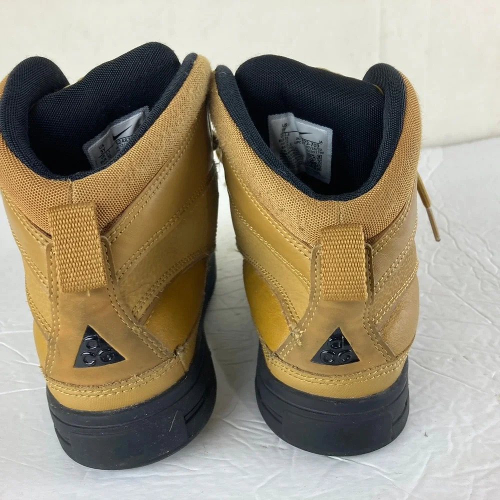 Nike ACG Woodside 2 Boys Kids 3Y Brown Leather Waterproof Boots Hiking Rain Snow